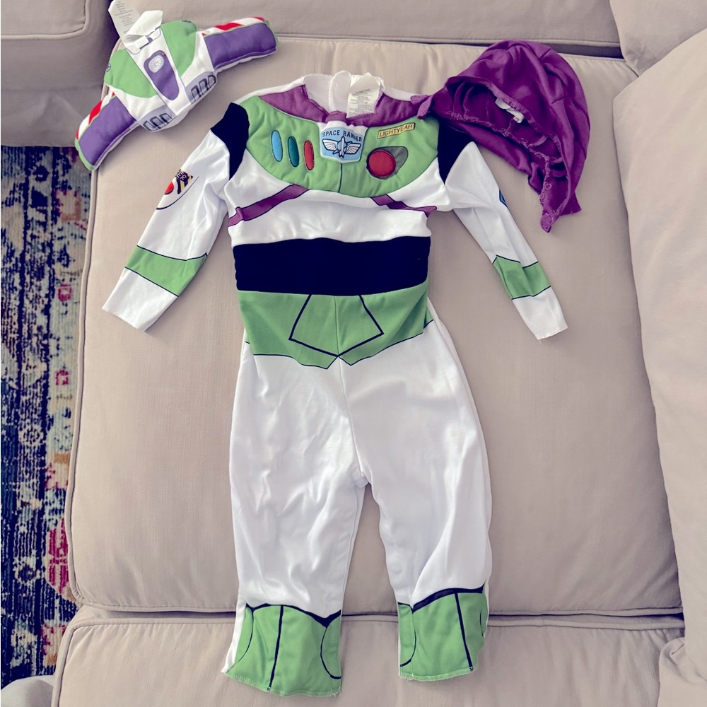 Kids Buzz Lightyear Costume - Green, White, Purple